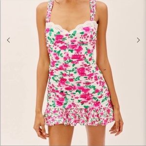 For Love & Lemons pink floral dress